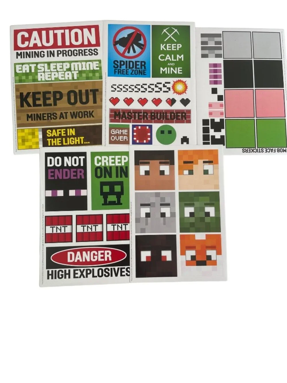 Minecraft Mineworld  Building Handbooks 5 Sticker Sheets Original Collector Tin
